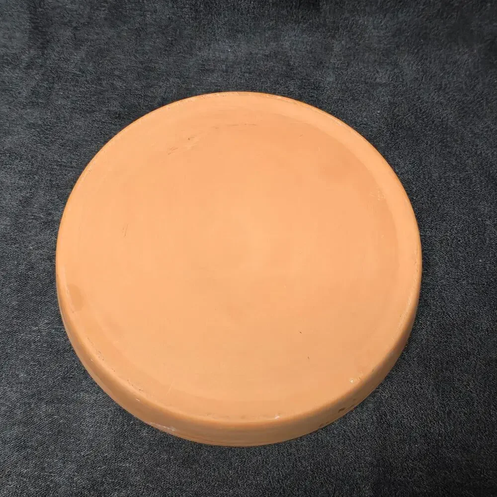 Vintage Ceramic Terra Cotta Garlic Roaster Baker Glazed Plate Dome 7